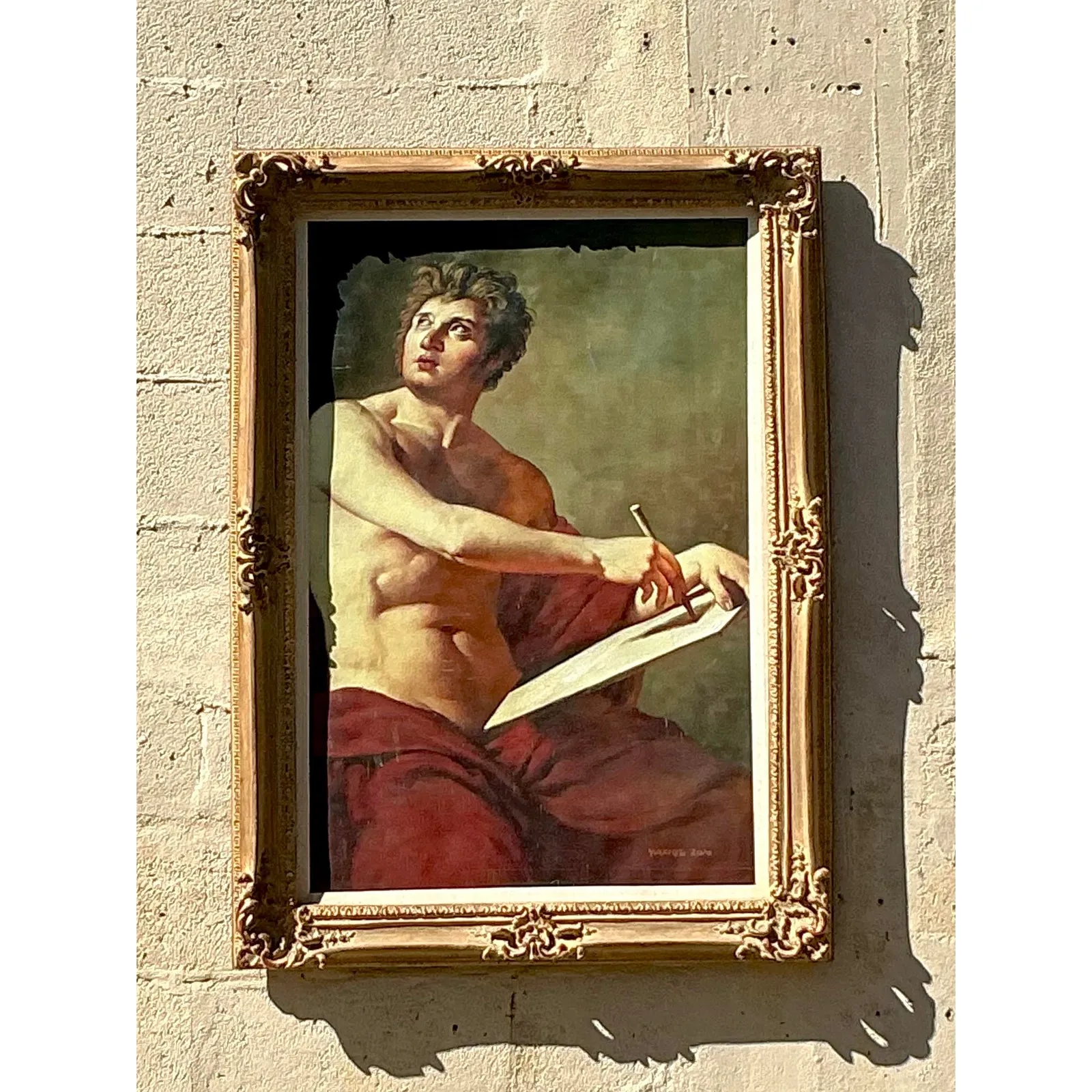 Regency Style Original Figurative Oil on Canvas Painting, Framed — additional photo 2