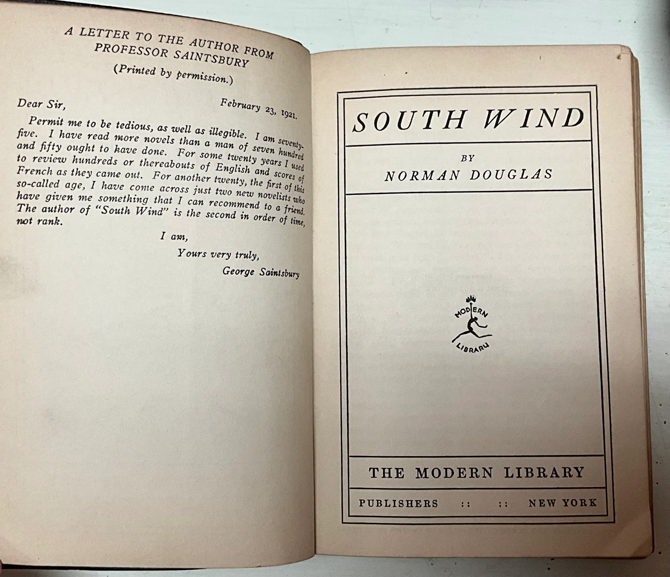Vintage Regency First Modern Library Edition of South Wind — additional photo 1