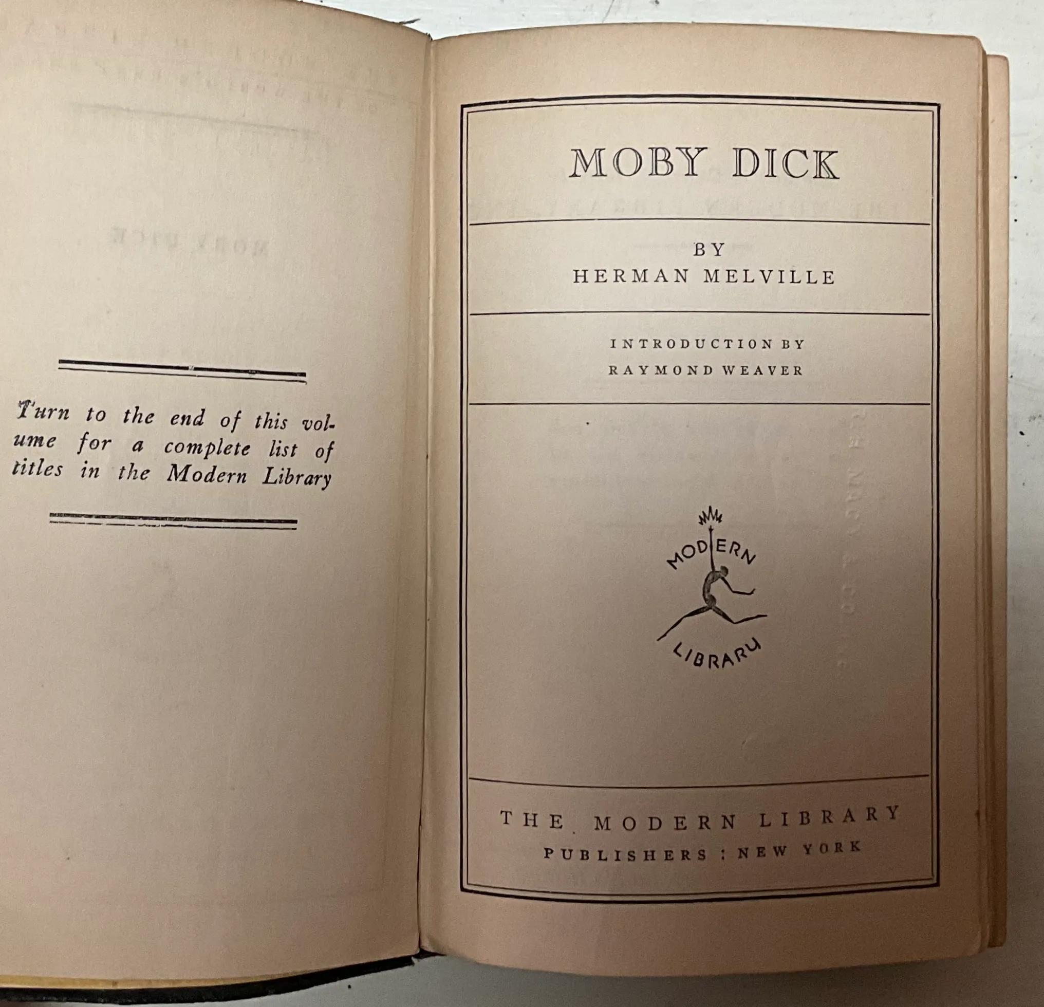 Vintage Regency First Modern Library Edition of Moby Dick — additional photo 1