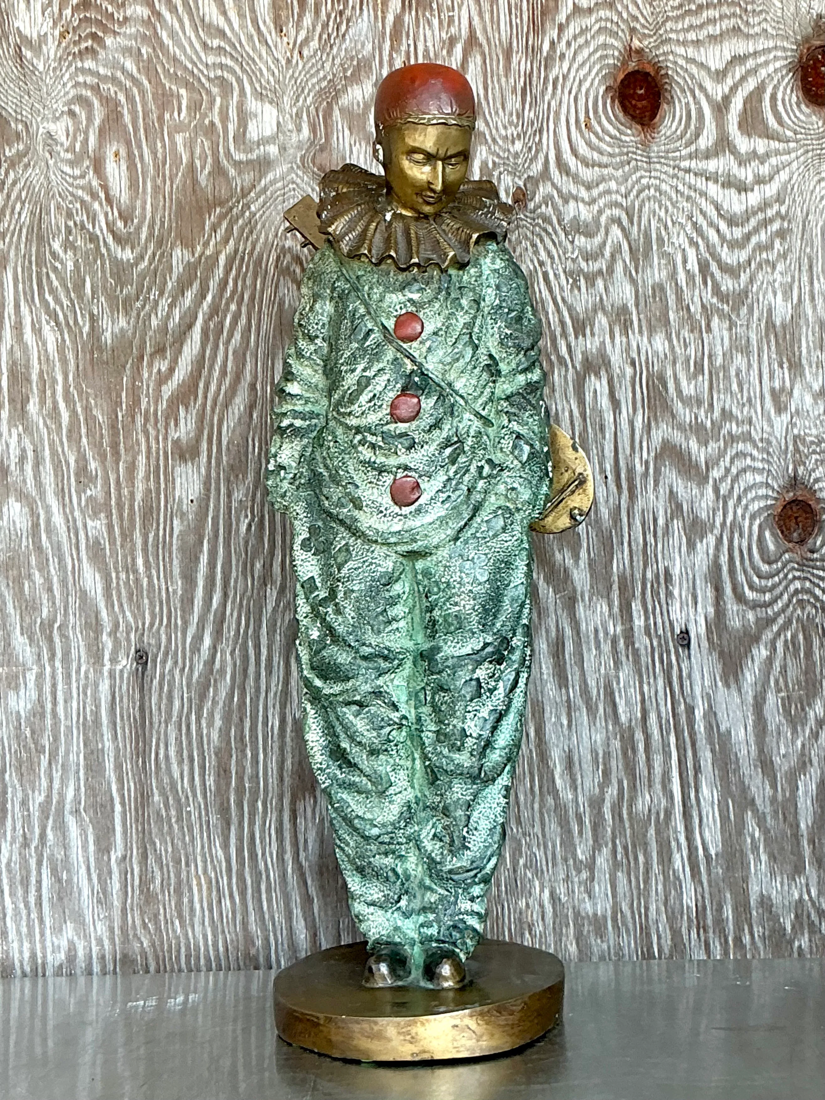 Vintage Italian Bronze Clown Sculpture  — additional photo 7
