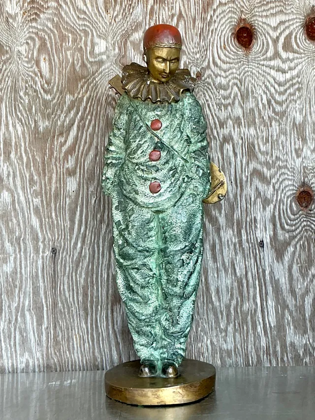 Vintage Italian Bronze Clown Sculpture — additional photo 7