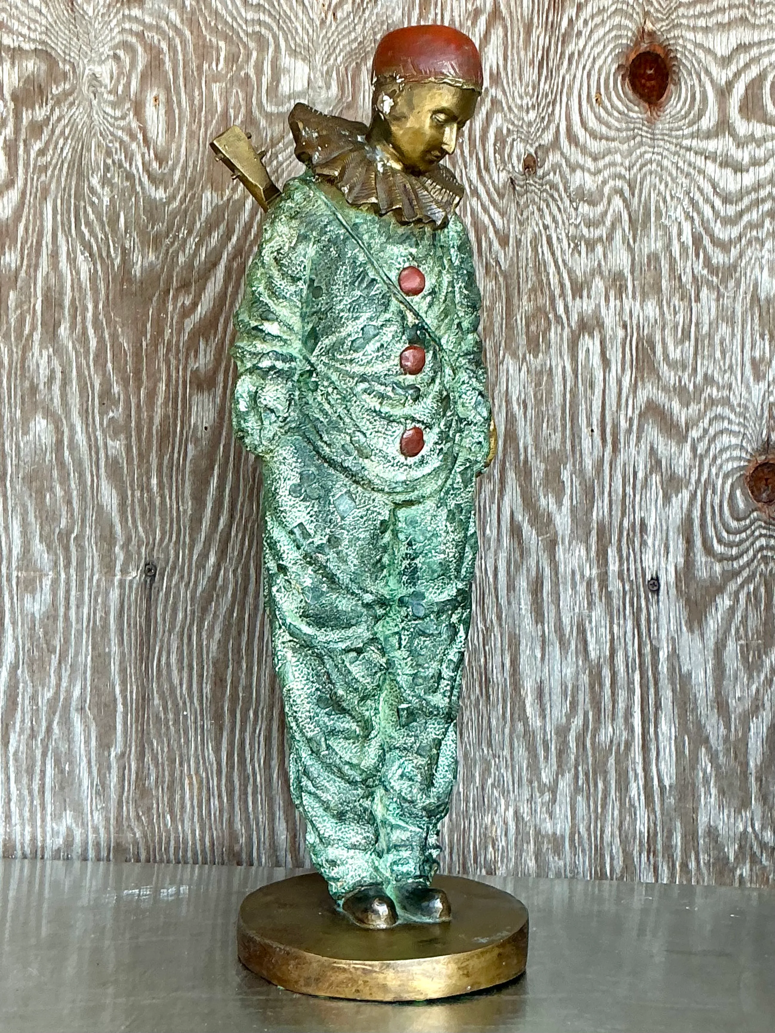 Vintage Italian Bronze Clown Sculpture  — additional photo 3