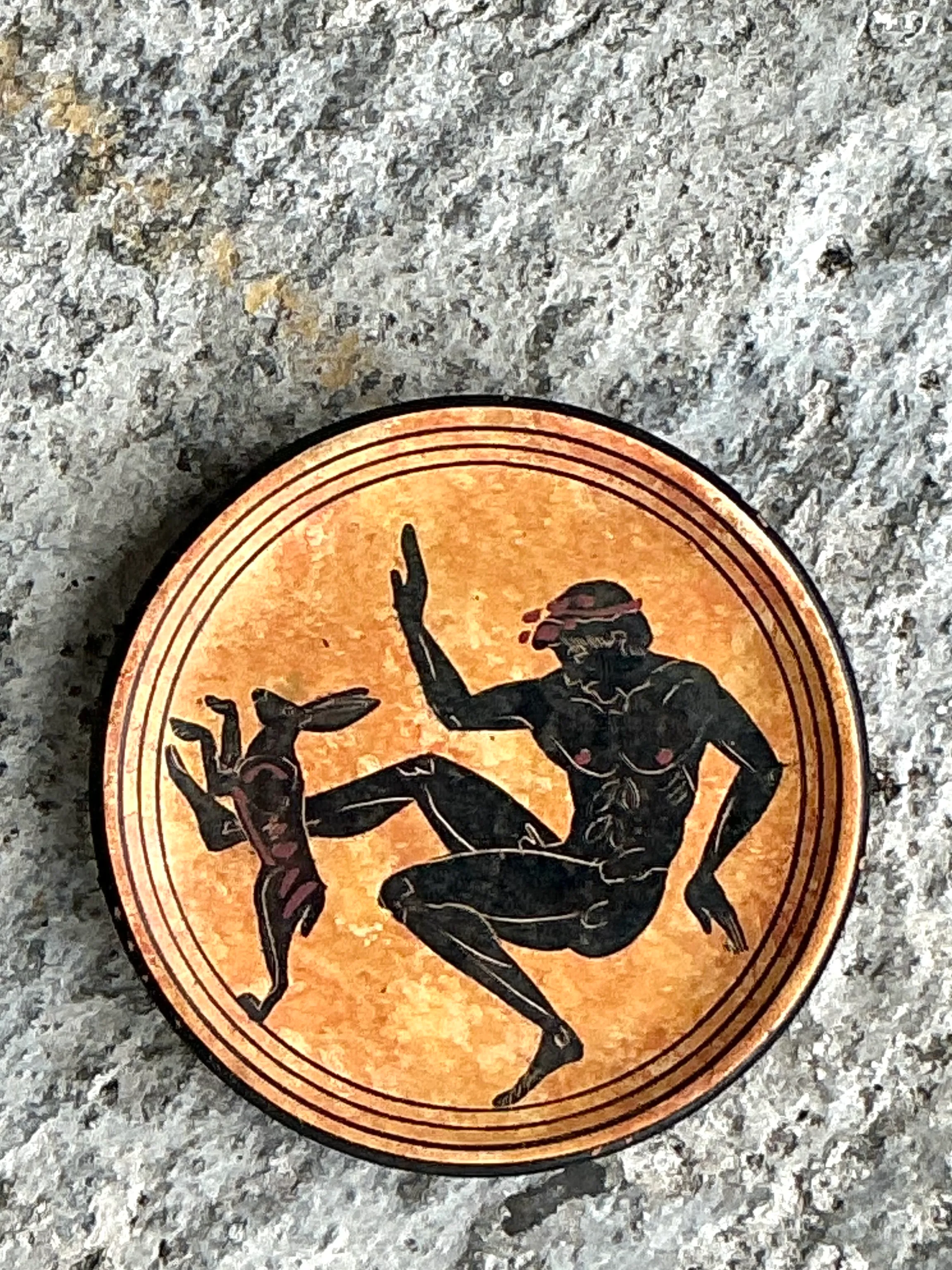 Vintage Boho Original Hand Painted Greek Plate — additional photo 1
