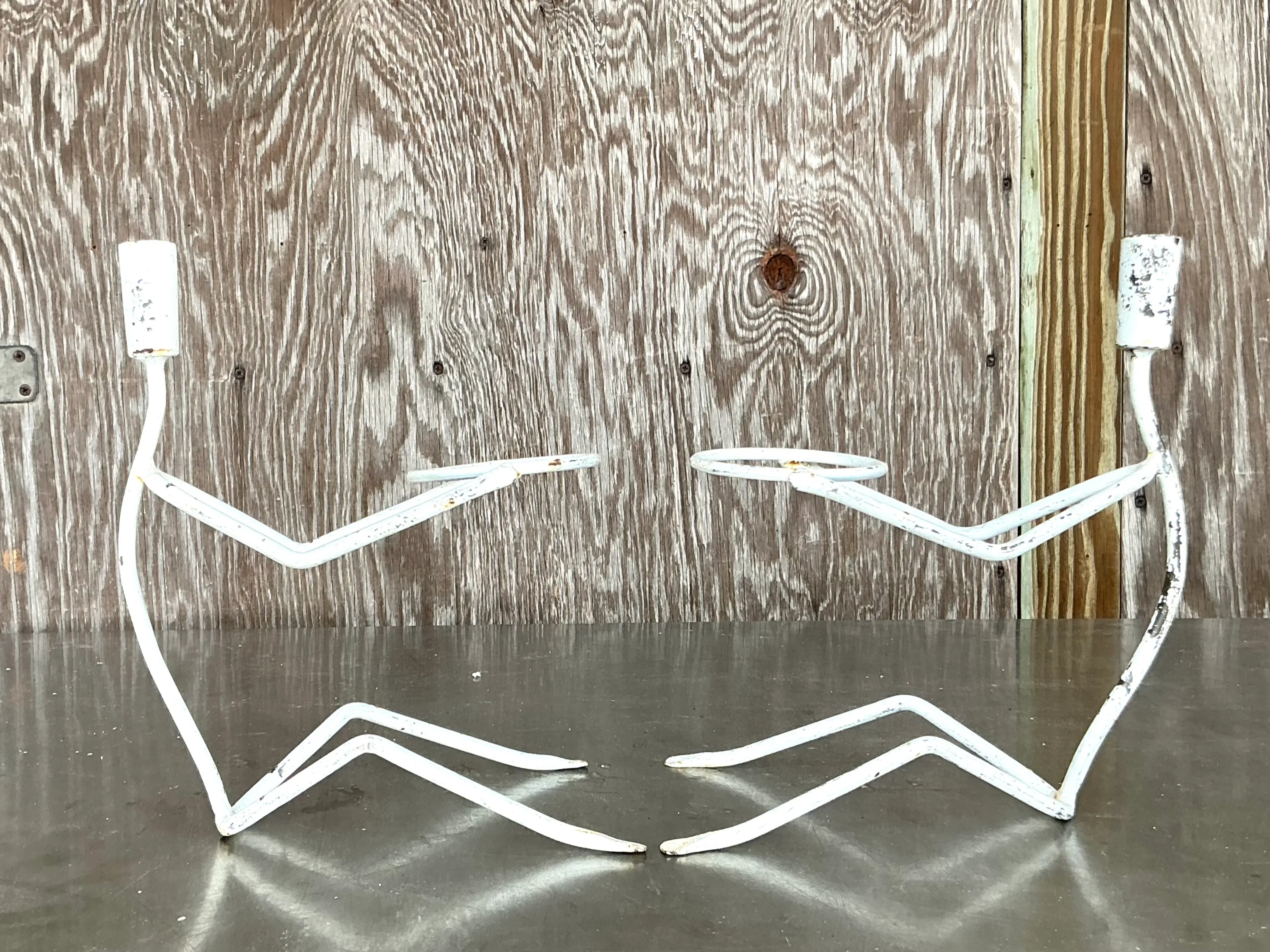 Vintage Boho Wire Stick Figure Plant Holders - A Pair — additional photo 8