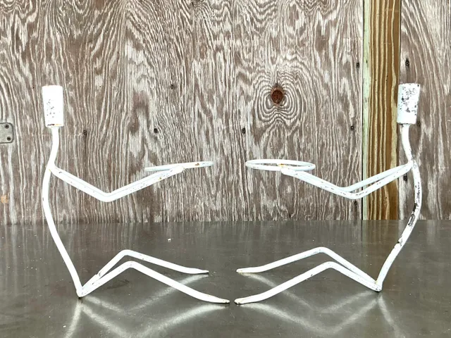 Vintage Boho Wire Stick Figure Plant Holders - A Pair — additional photo 8