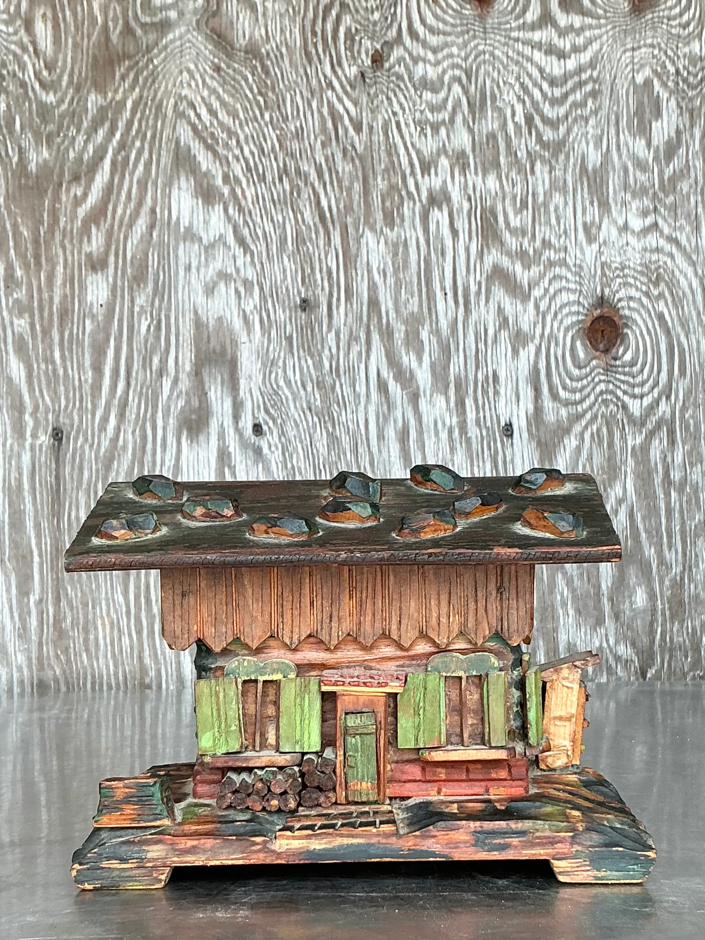 Vintage Boho Hand Made Log Cabin Box — additional photo 2