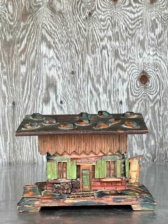 Vintage Boho Hand Made Log Cabin Box — additional photo 2