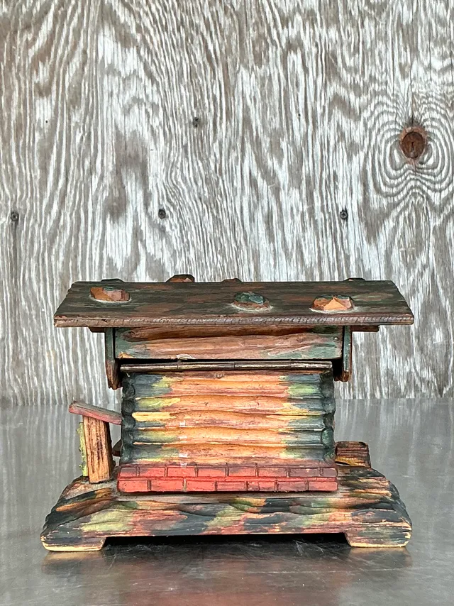 Vintage Boho Hand Made Log Cabin Box — additional photo 6