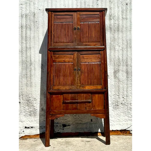 Vintage Boho Teak Tall Cabinet — additional photo 1