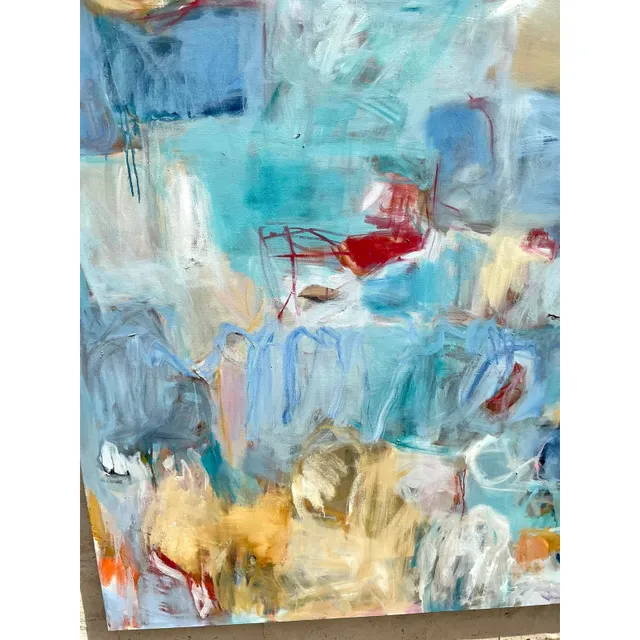 Vintage Boho Monumental Original Abstract Oil on Canvas — additional photo 1