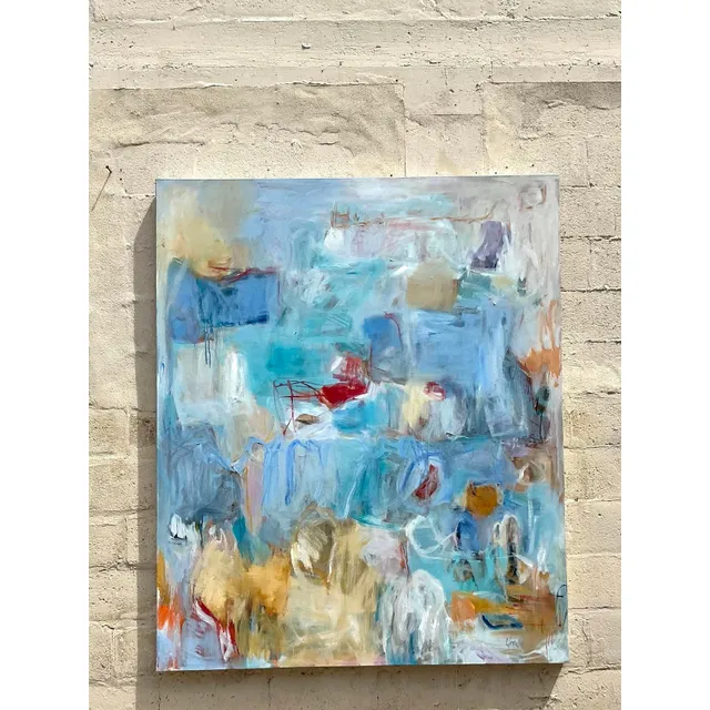 Vintage Boho Monumental Original Abstract Oil on Canvas — additional photo 4