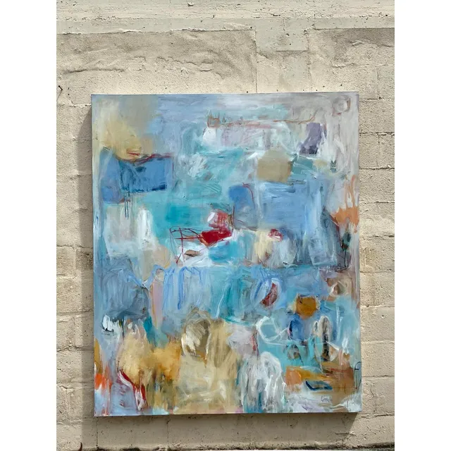 Vintage Boho Monumental Original Abstract Oil on Canvas — additional photo 5