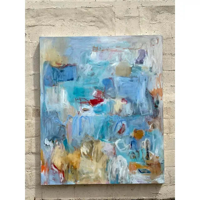 Vintage Boho Monumental Original Abstract Oil on Canvas — additional photo 7