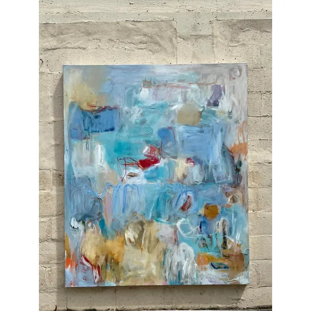 Vintage Boho Monumental Original Abstract Oil on Canvas — additional photo 8