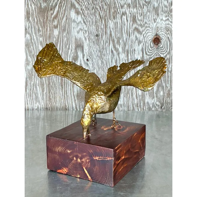 Vintage Boho Gilt Tipped Bird Sculpture — additional photo 6