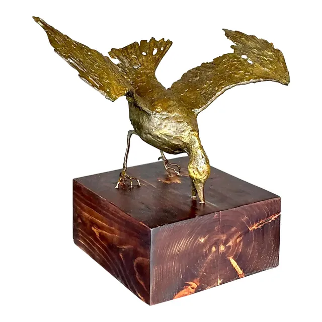 Vintage Boho Gilt Tipped Bird Sculpture — additional photo 1