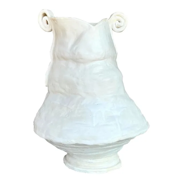 Vintage Boho Original Studio Pottery Scroll Vase — additional photo 1