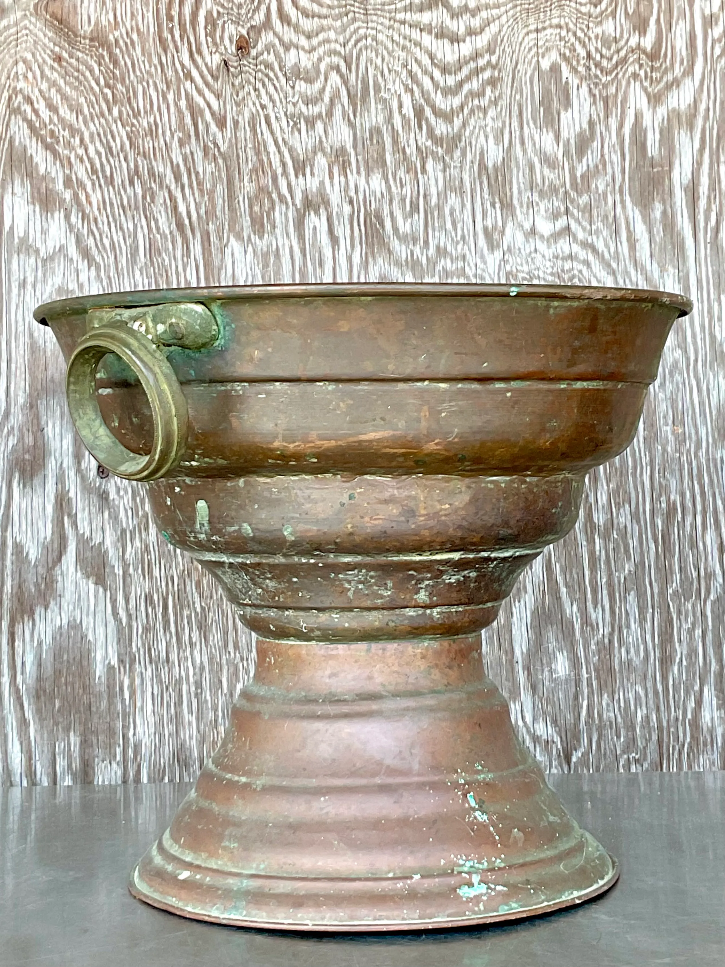 Vintage Boho Original Patinated Copper Centerpiece Bowl  — additional photo 5