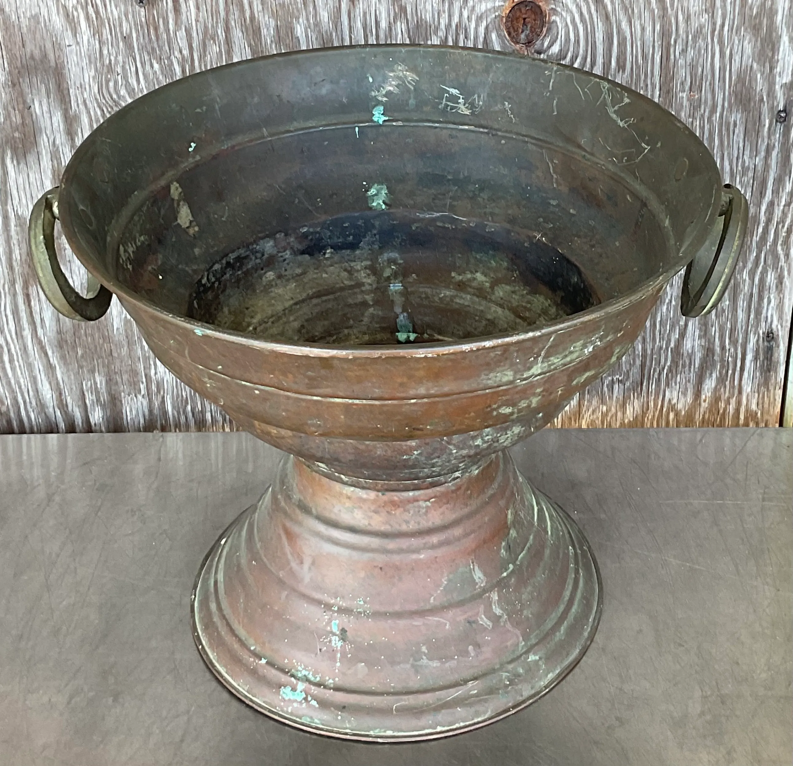 Vintage Boho Original Patinated Copper Centerpiece Bowl  — additional photo 7