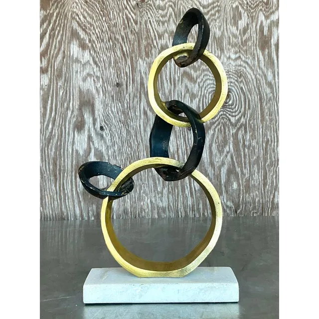 Late 20th Century Vintage Boho Abstract Rings Sculpture — additional photo 7