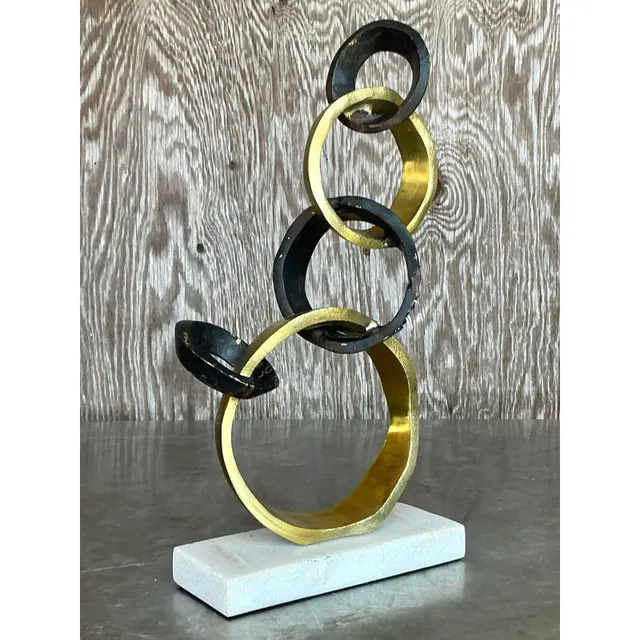 Late 20th Century Vintage Boho Abstract Rings Sculpture — additional photo 3