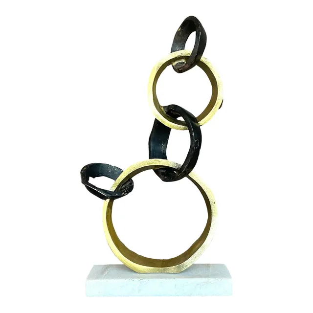 Late 20th Century Vintage Boho Abstract Rings Sculpture — additional photo 6