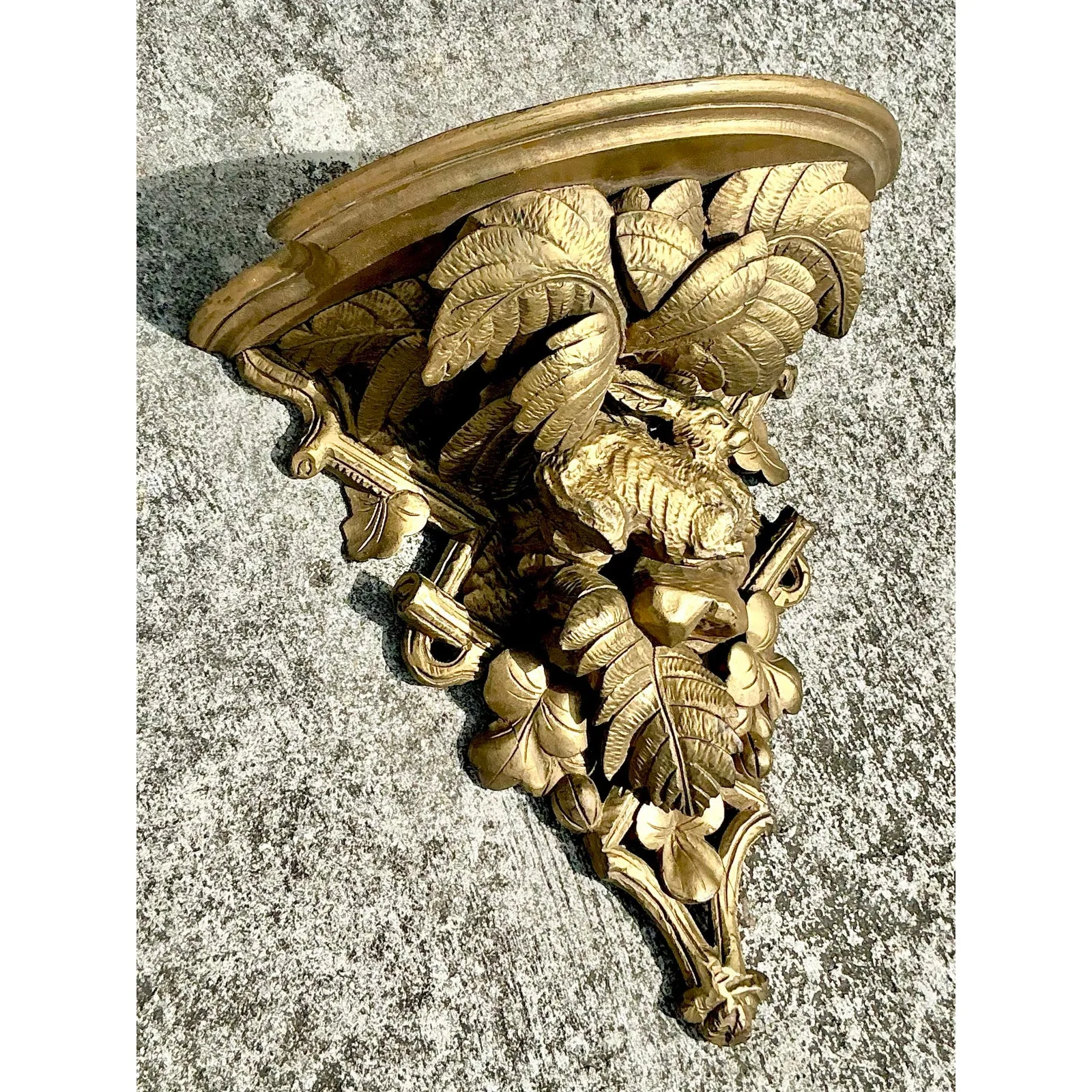 Vintage Regency Carved Wood Gilt Bracket — additional photo 2