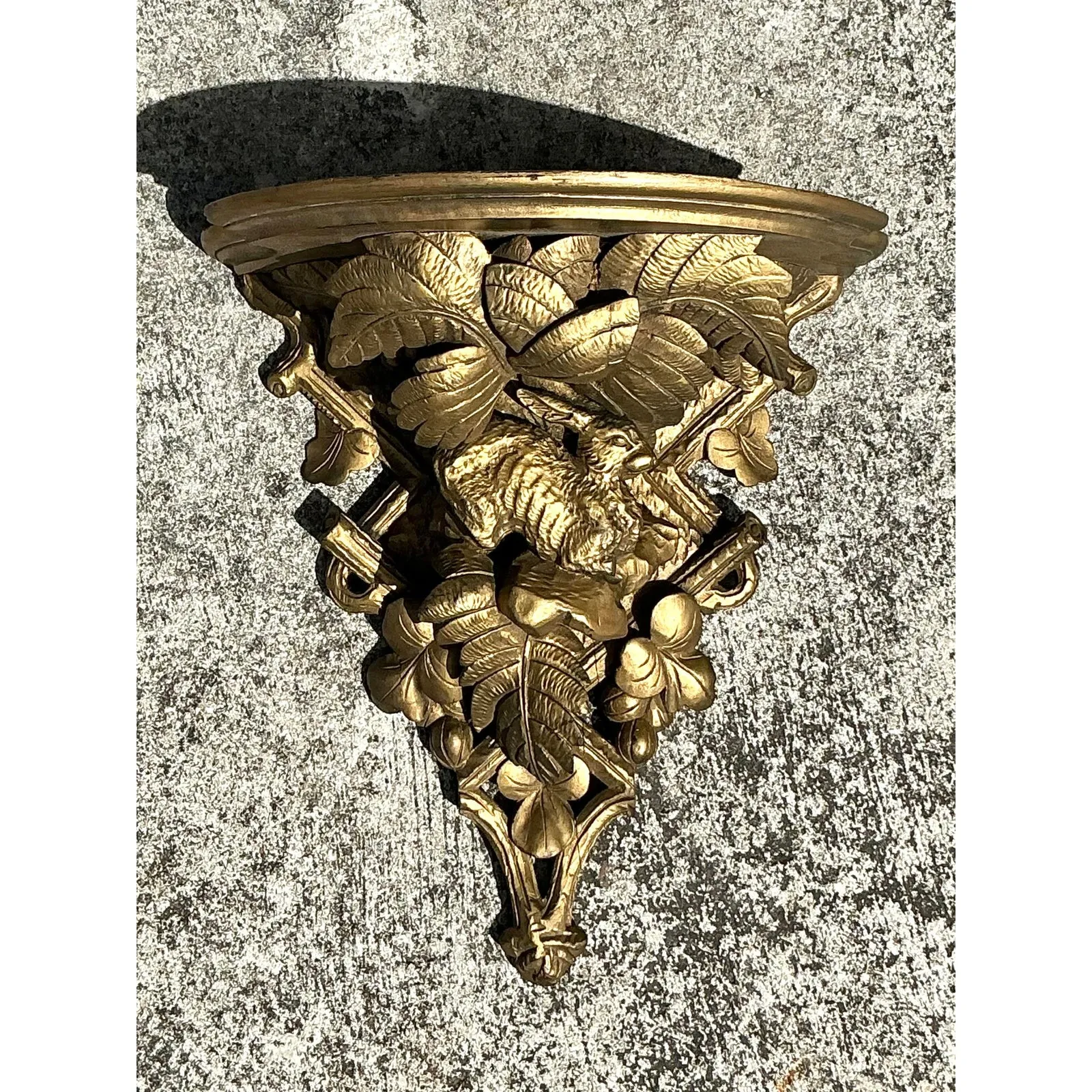 Vintage Regency Carved Wood Gilt Bracket — additional photo 5