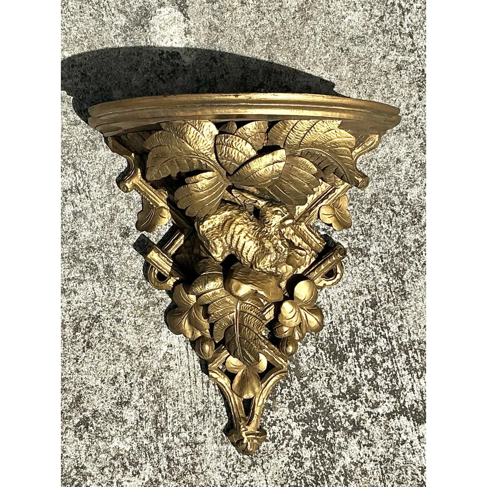 Vintage Regency Carved Wood Gilt Bracket — additional photo 6