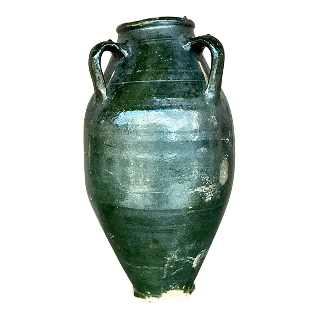 Vintage Boho Glazed Terra Cotta Urn — additional photo 6