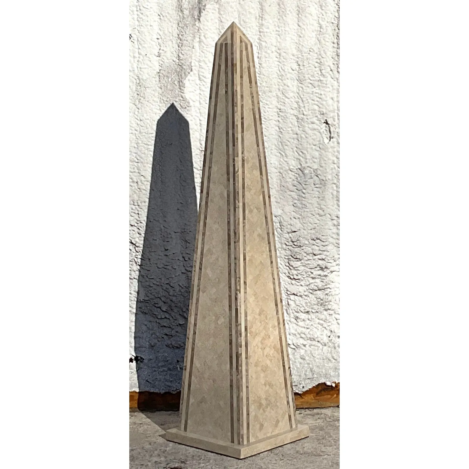 Vintage Boho Monumental Tessellated Stone Obelisk — additional photo 4