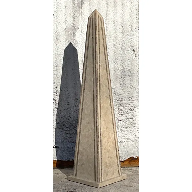 Vintage Boho Monumental Tessellated Stone Obelisk — additional photo 4