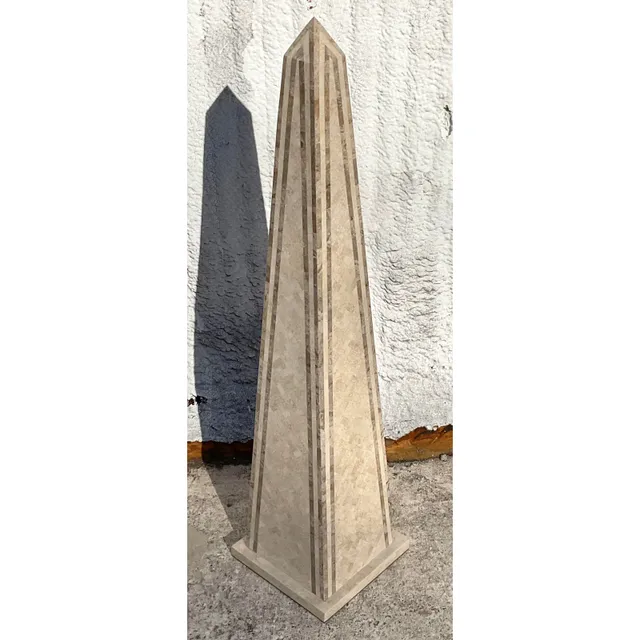 Vintage Boho Monumental Tessellated Stone Obelisk — additional photo 1