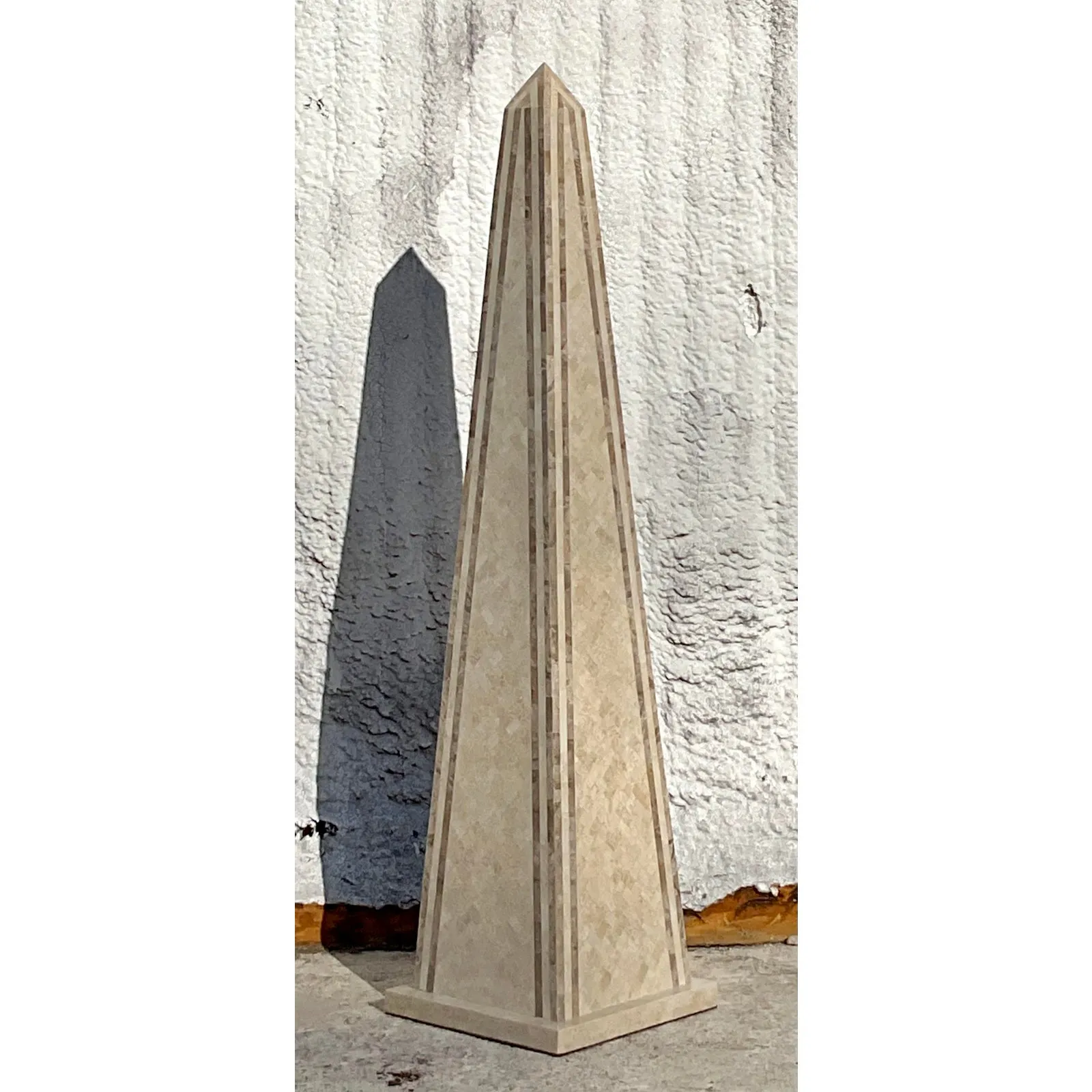 Vintage Boho Monumental Tessellated Stone Obelisk — additional photo 2