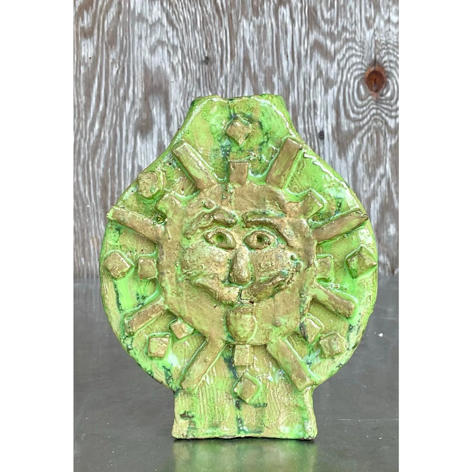 Vintage Boho Original Studio Pottery Face Vase — additional photo 3