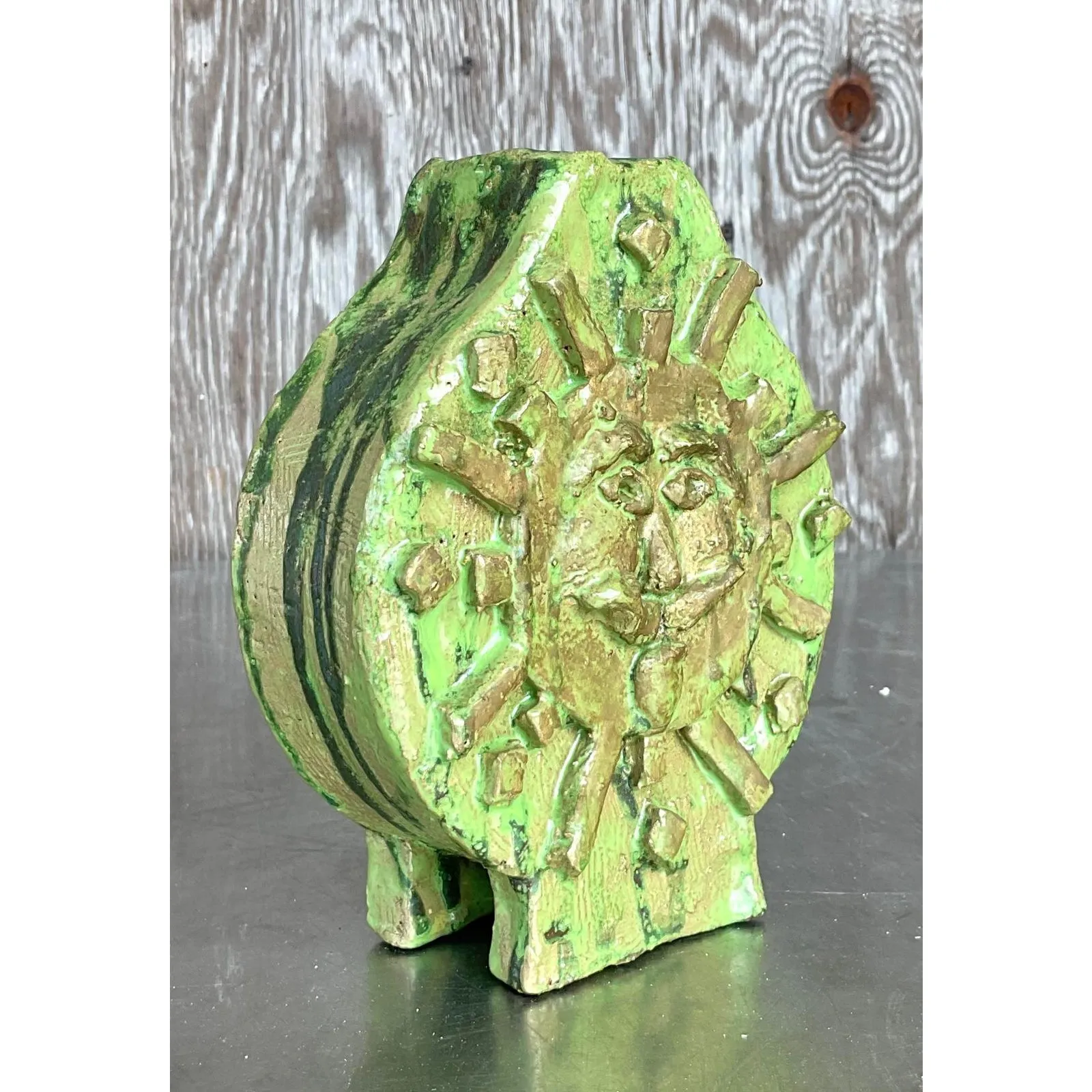 Vintage Boho Original Studio Pottery Face Vase — additional photo 8