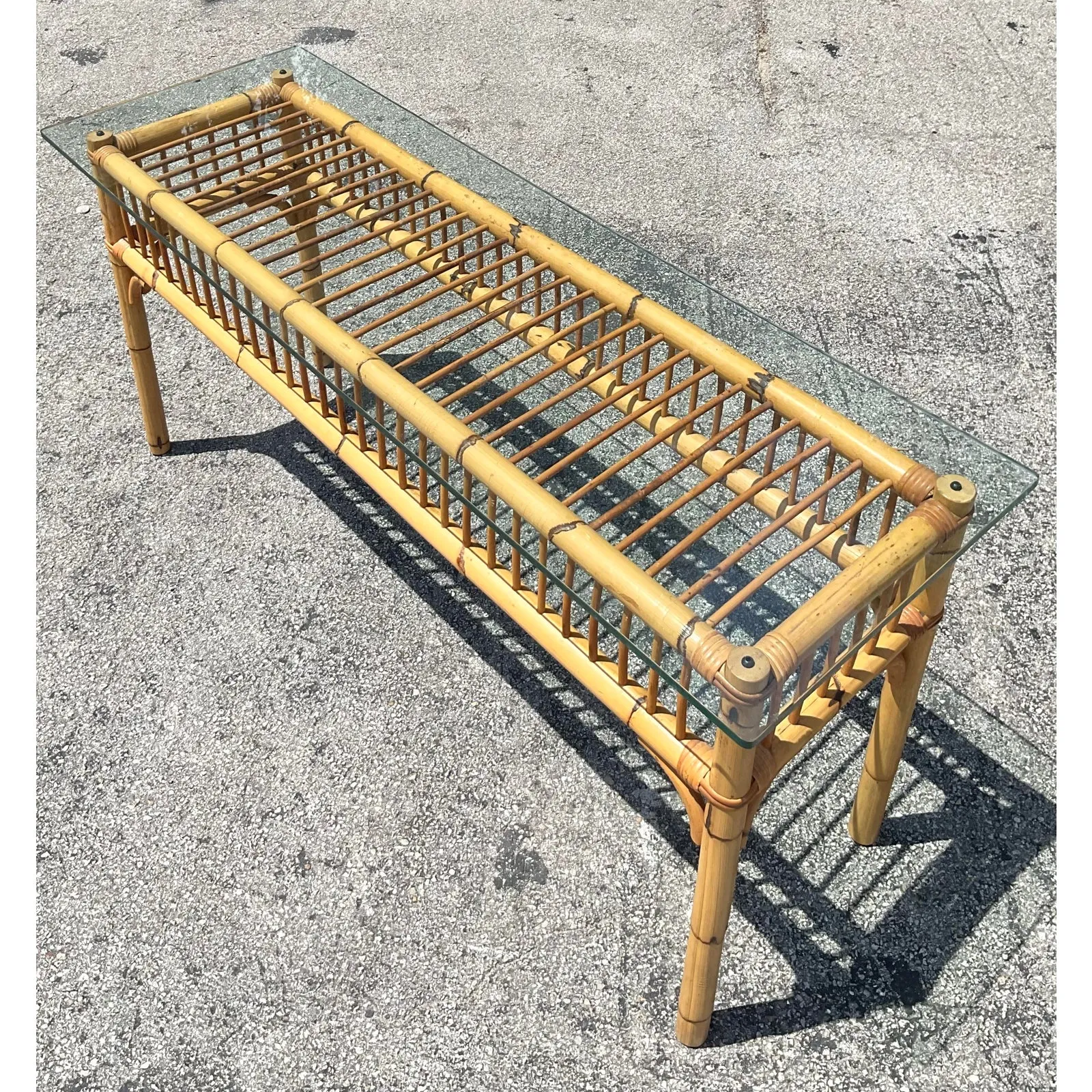 Vintage Coastal Bamboo Console Table — additional photo 8