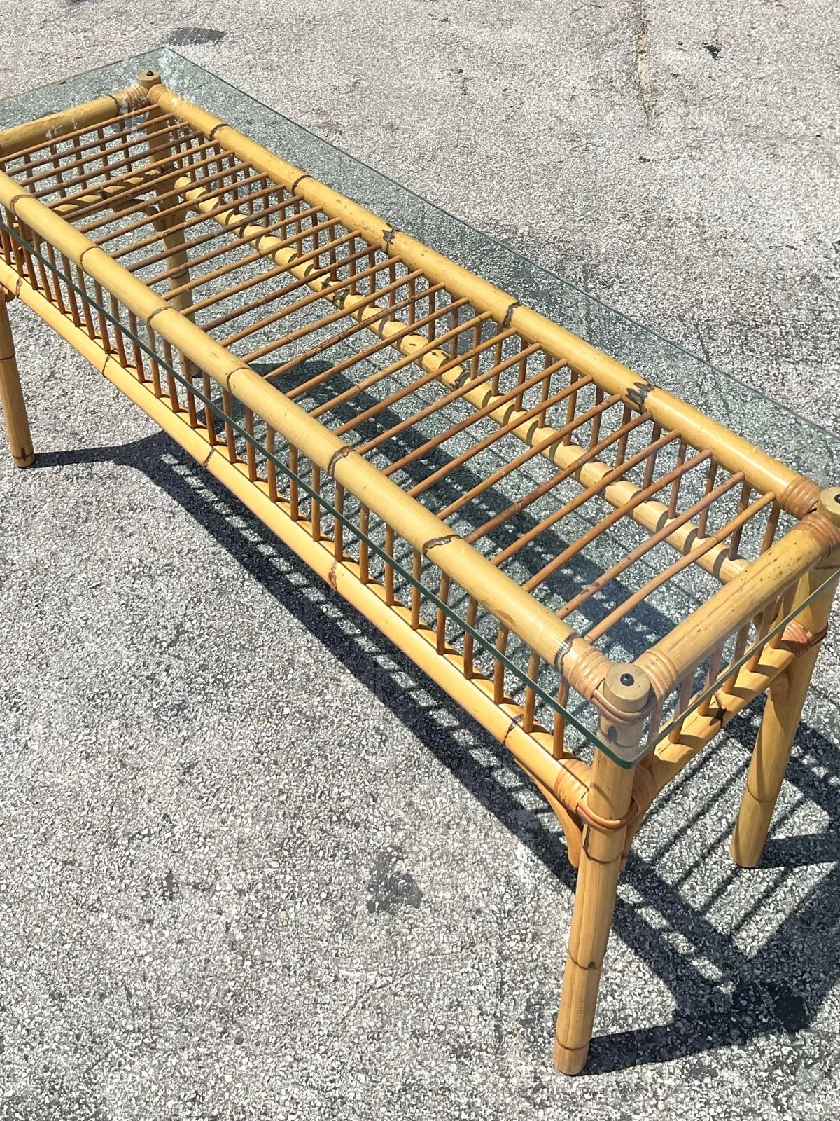 Vintage Coastal Bamboo Console Table — additional photo 7