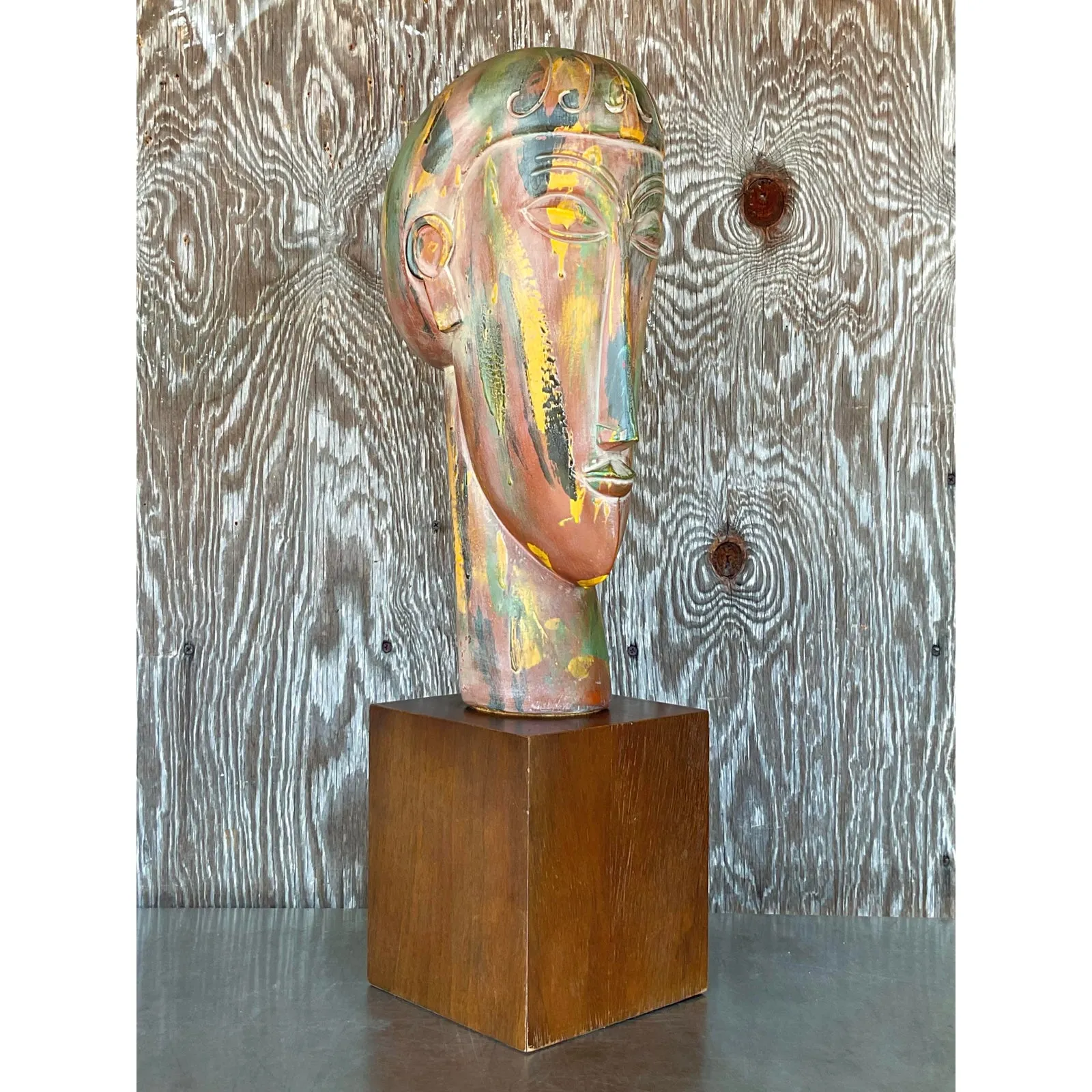 Vintage Boho Plaster Bust After Modigliani — additional photo 3