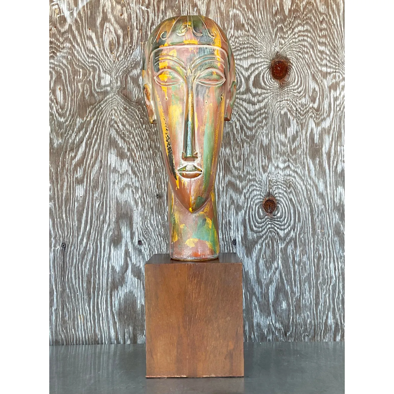 Vintage Boho Plaster Bust After Modigliani — additional photo 5