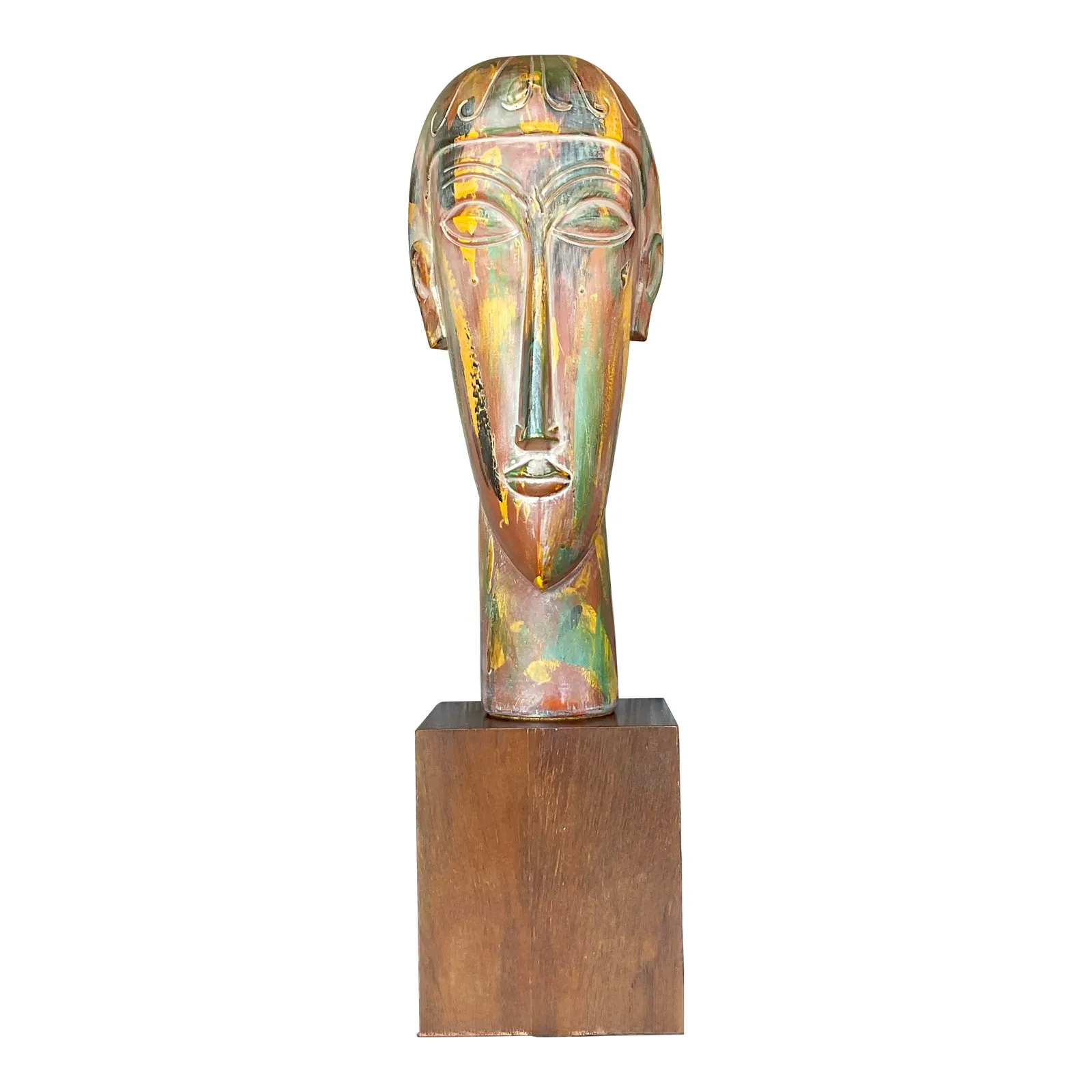 Vintage Boho Plaster Bust After Modigliani — additional photo 1