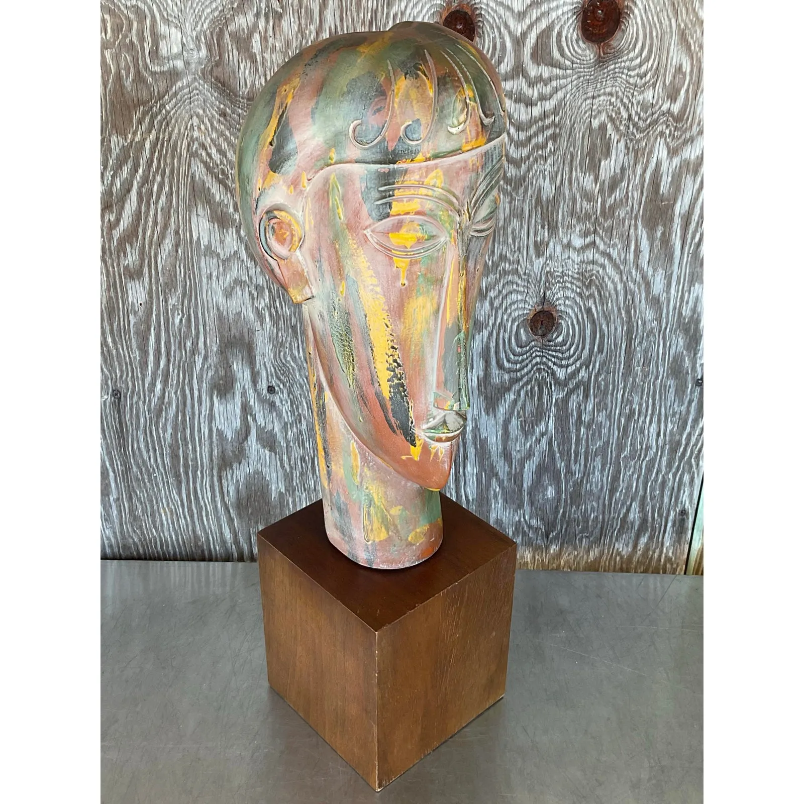 Vintage Boho Plaster Bust After Modigliani — additional photo 7