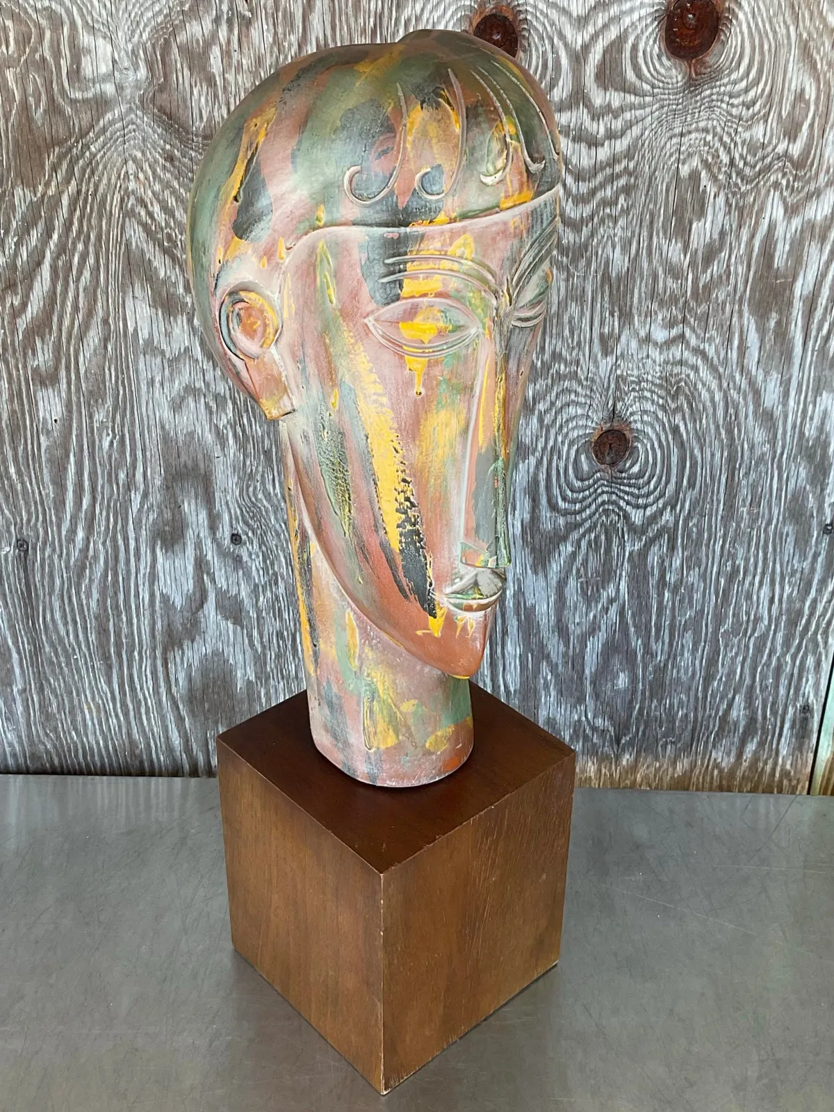 Vintage Boho Plaster Bust After Modigliani — additional photo 6