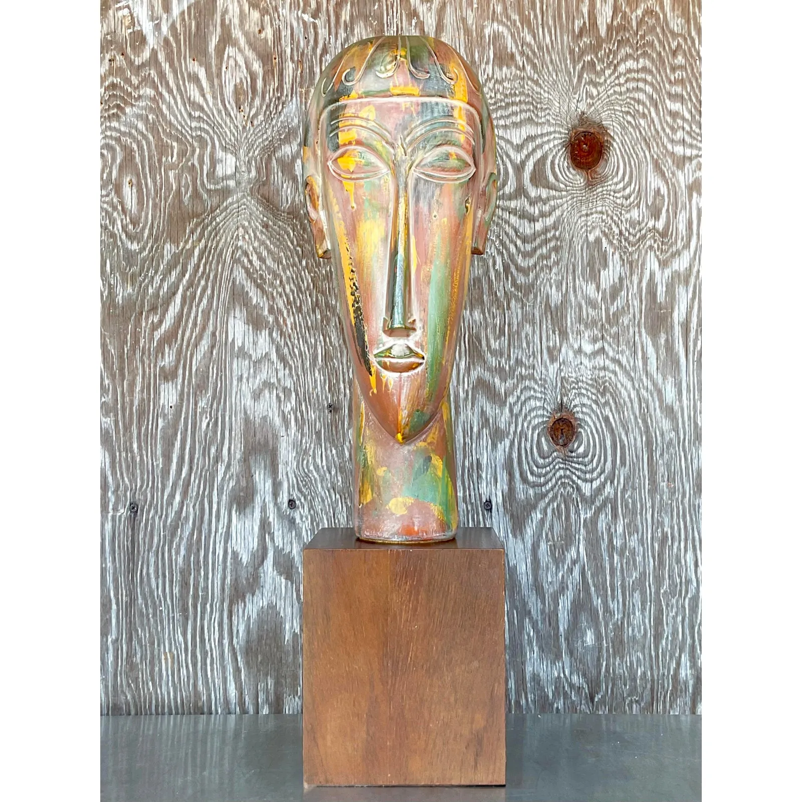 Vintage Boho Plaster Bust After Modigliani — additional photo 2