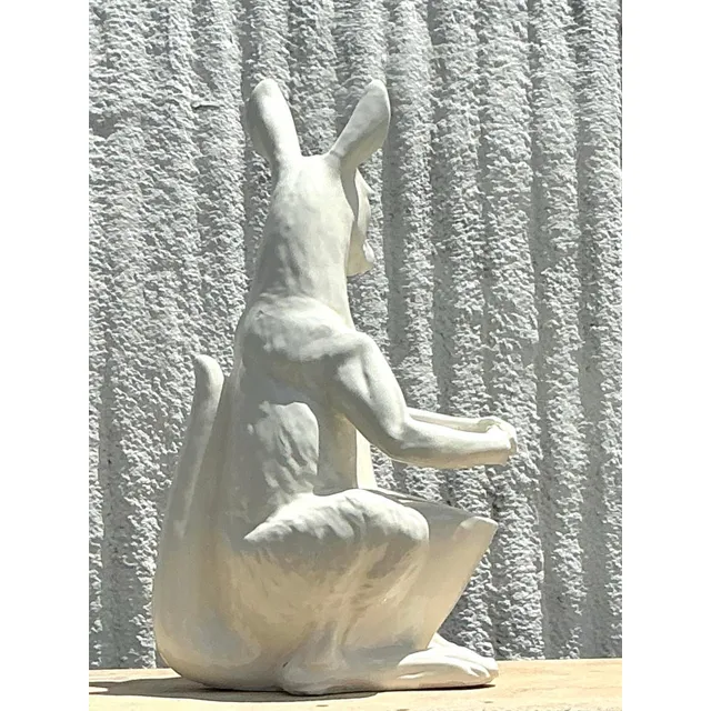 Vintage Boho Glazed Ceramic Kangaroo Planter — additional photo 2
