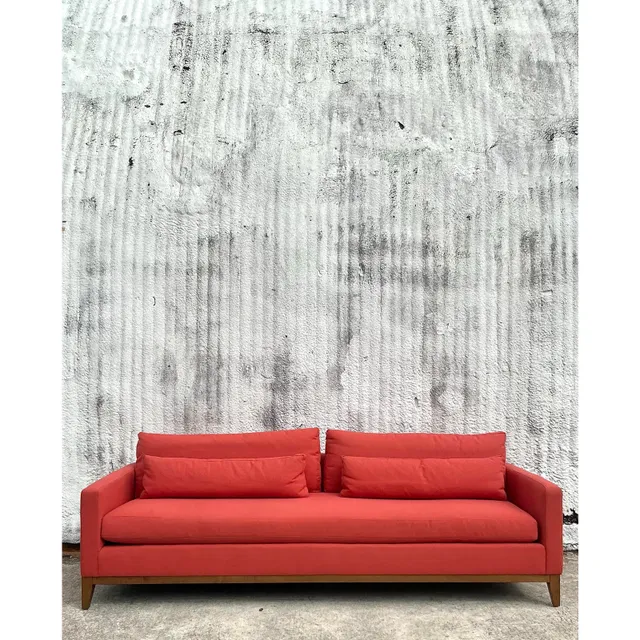 Vintage Boho Kravet Tuxedo Sofa in Perennials Nailhead — additional photo 1
