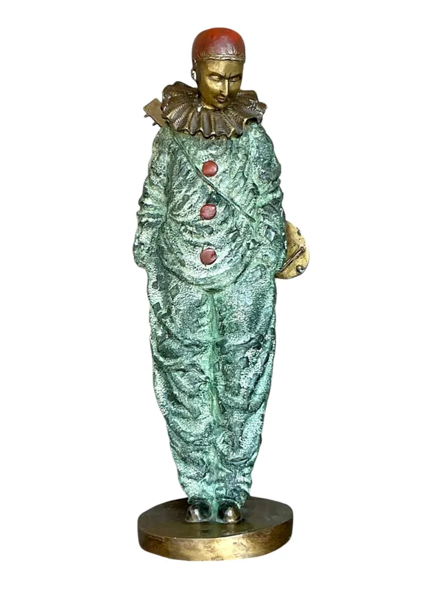 Vintage Italian Bronze Clown Sculpture — additional photo 6