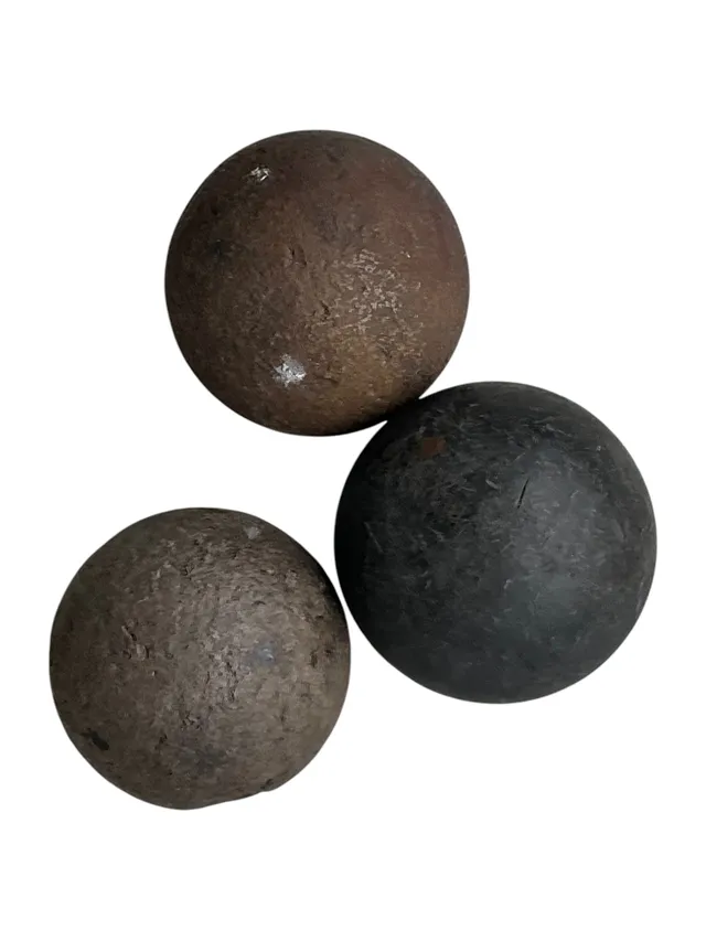 Vintage Boho Solid Iron Cannonballs - Set Of Three — additional photo 2