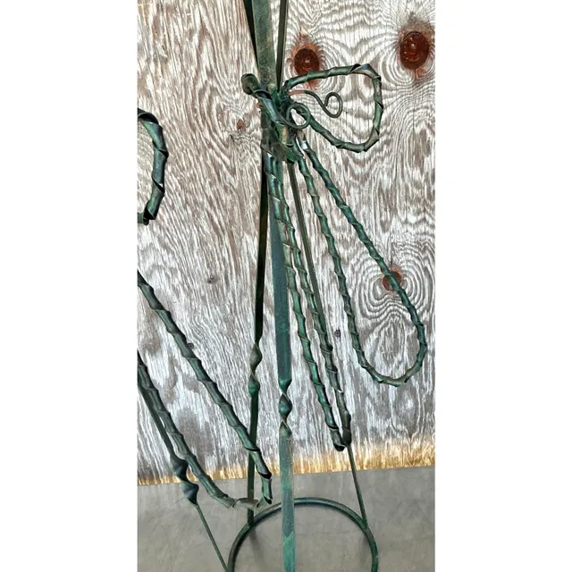 Vintage Boho Wrought Iron Bow Candlesticks- A Pair — additional photo 8