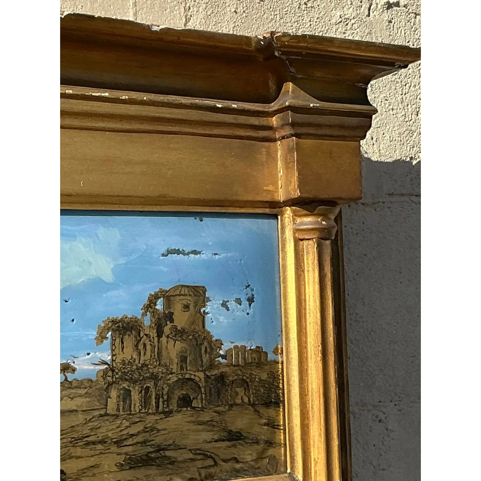 Vintage Regency Gilt Eglomise Mirror